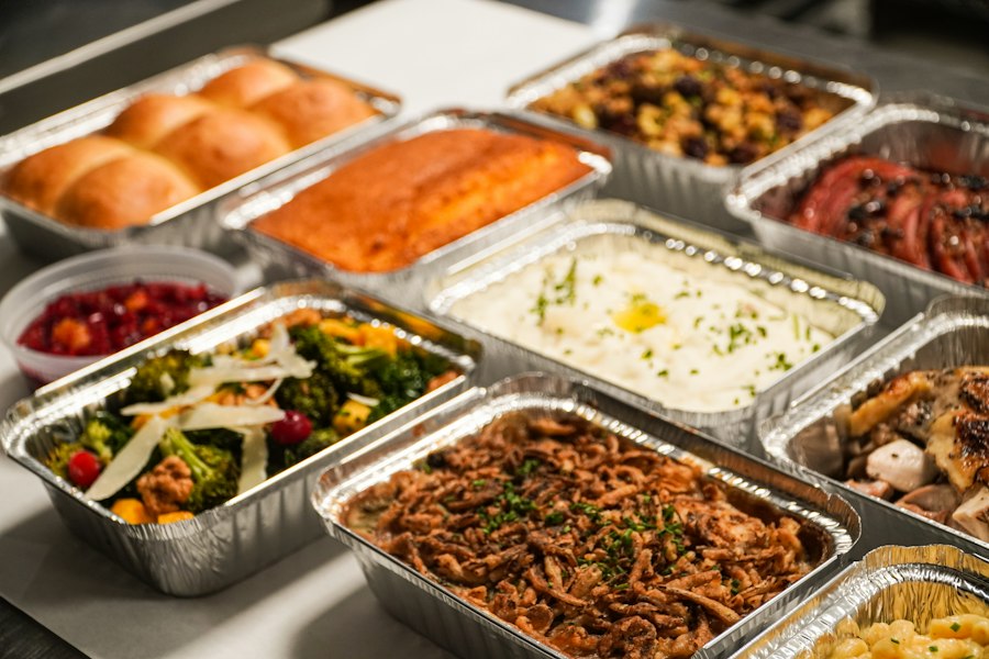 Photo light-digestible catering meals